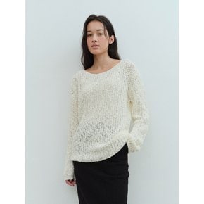 TVS LOOSE FIT BOUCLE KNIT TOP_3COLORS