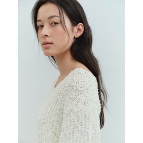TVS LOOSE FIT BOUCLE KNIT TOP_3COLORS