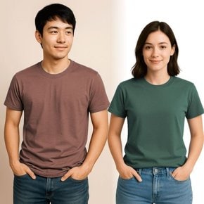 시즌 썸머 면 반팔티 남성 여성 공용 컬러 라운드 면티 여름면티 여름반팔티 남성면반팔티