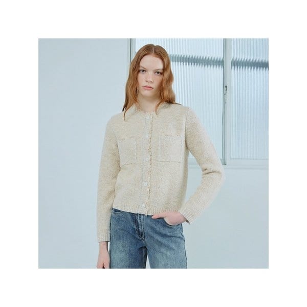 프린지 트위드 니트 가디건-L1H12KCD030