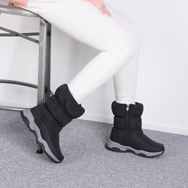 [옷자락] 여성 한겨울 밑창체인 퍼안감 패딩 앵클부츠