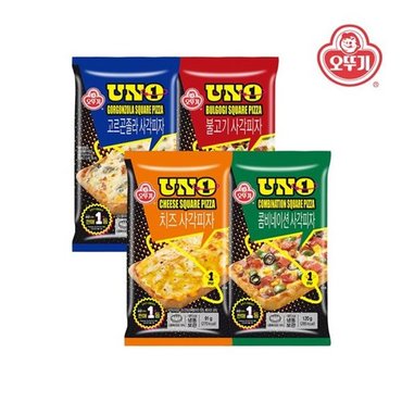 오뚜기 UNO 사각피자 콤비네이션 120g x 1개+치즈 91g x 1개+불고기 99g x 1개+고...