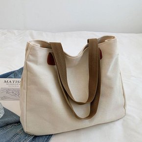 여성 캐주얼 캔버스 손가방 패션 쇼퍼백 흰색 가방