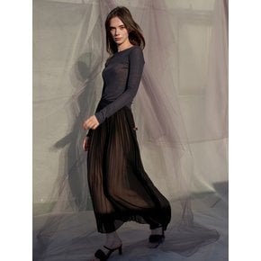 Four Season Pleats Chiffon Skrit_Black