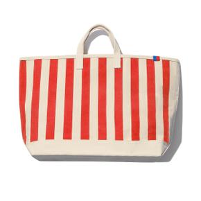 THE ALL OVER STRIPED TOTE - CANVAS/POPPY