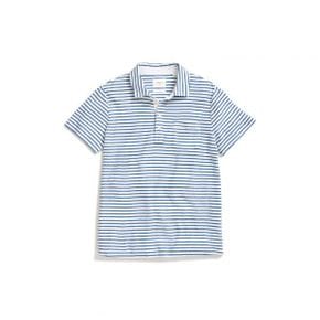 4730739 Billy Reid Reverse Stripe Hemp  Cotton Polo