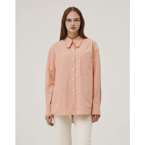 NECK POINT OVERSIZED SHIRTS CORAL