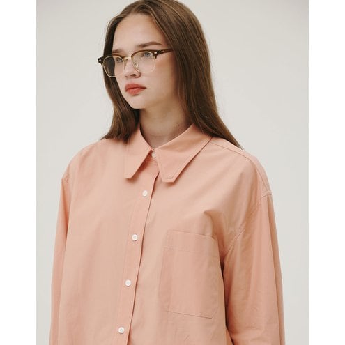 NECK POINT OVERSIZED SHIRTS CORAL