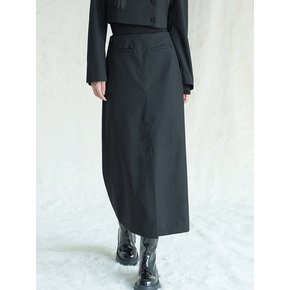 Karin Slit Maxi Long Skirt CHARCOAL