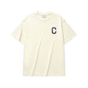 슬럽 크랙 C 로고 슬럽 티셔츠 아이보리 CO2502ST32IV