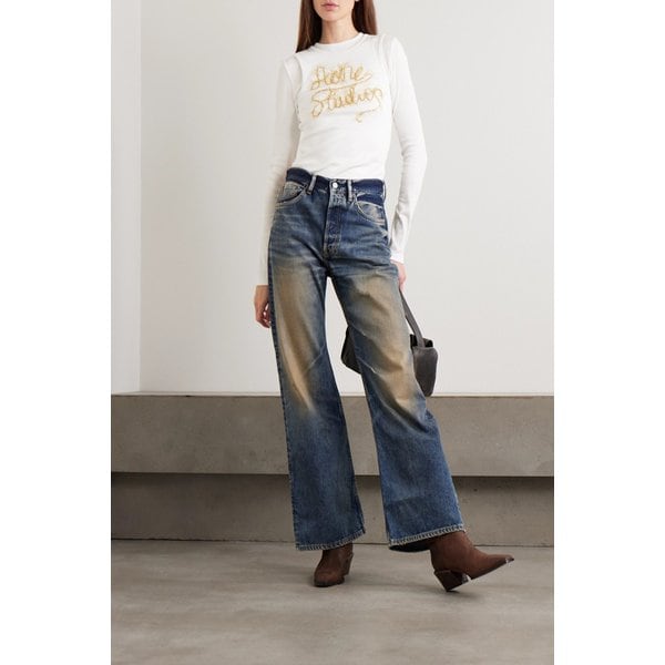 틴슬 트림 레이어드 코튼 블렌드 저지 티셔츠 46376663162975938