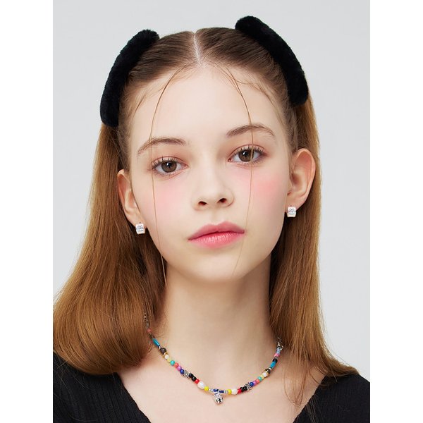 [리퍼브] 실버 다이스 스타 비즈 목걸이