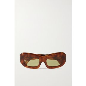 Baraka Rectangular-frame Tortoiseshell Acetate Sunglasses 탠 브라운