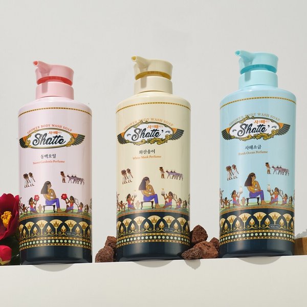 샤워때비누 900ml 3종(사해+화산+동백)