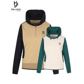 BR4MWTS504 여성 등판덧장 후드 반집업티
