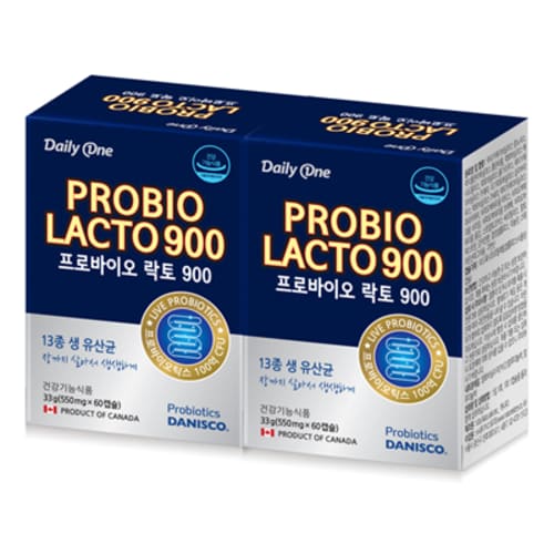 데일리원 프로바이오락토 900 유산균 550mg X 60캡슐 2통