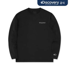 남성 냉감 레이어드 라운드넥 긴팔티셔츠 (BLACK)