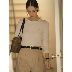 Basic soft lyocell T-shirt_Ivory