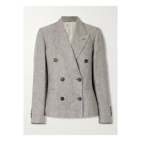 브루넬로쿠치넬리 더블 브레스트 헴프 리넨 혼방 블레이저 그레이 1647597355288871