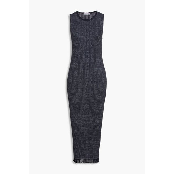 Marled ribbed organic cotton-jersey midi dress 그레이 1647597283547457