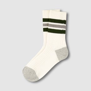 여 도톰 코튼 스트라이프 장목 양말 1족 J145403003041