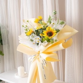 힐링 해바라기 꽃다발 50cm P5S 조화 꽃 기념일 선물