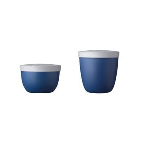 Mepal Snackpot Duo Pack Ellipse 메팔 샐러드 과일 간식 식사 샌드위치 보관 용기 Nordic Denim