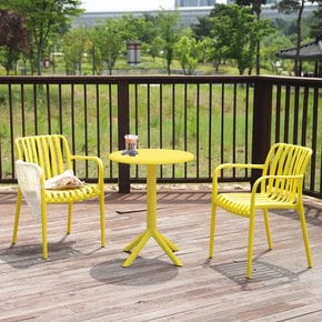 지엠퍼니처 안시 암체어 야외용 카페 테라스 정원 플라스틱 의자 테이블 세트