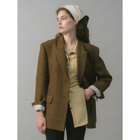 U Leah Wool Double Jacket_Mix Brown