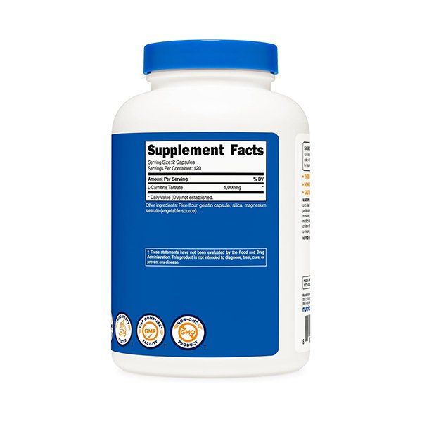 [무배]뉴트리코스트 L-카르니틴 타르트레이트 1000mg, 240캡슐