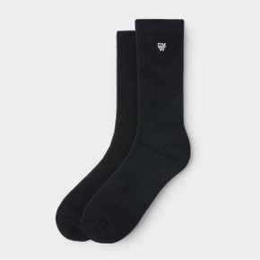 Black Rib Logo Socks CALAX26111BKX