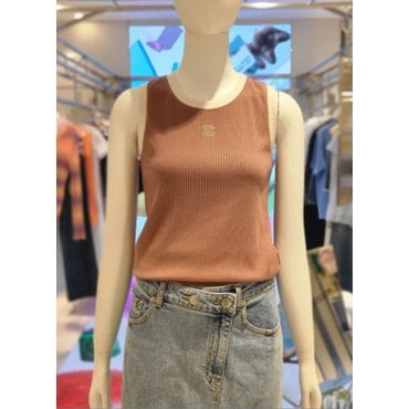 ZOOC 쥬크 로고 배색 슬리브리스 골지 탑 Z252MSM014