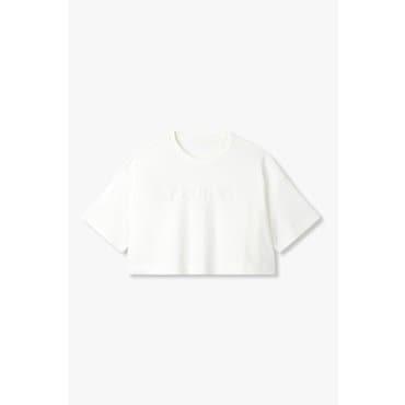GCUT [지컷25S/S]엠보 레터링 크롭 티셔츠(7255240113)