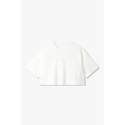 GCUT [지컷25S/S]엠보 레터링 크롭 티셔츠(7255240113)