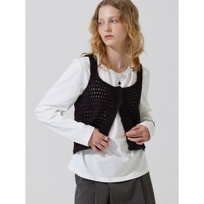 Kiat netting knit vest - black