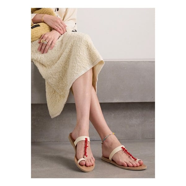 아이리스 장식 가죽 샌들 1647597333898724