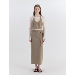 Basic Wool Halter-Neck Bustier - KhakiBeige