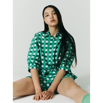 프랭클리슬리핑 FRANKLY Check Pattern Short Pajama Set, Green