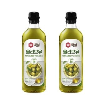  백설 압착올리브유 900ml x2개