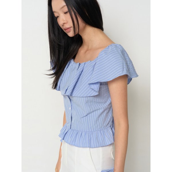 Selia Off-Shoulder Blouse Set_Blue