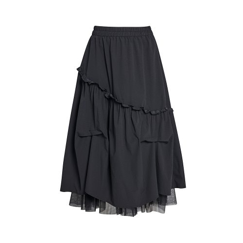 JJ지고트 샤 레이어드 셔링 러플 스커트 GS4N0SK401