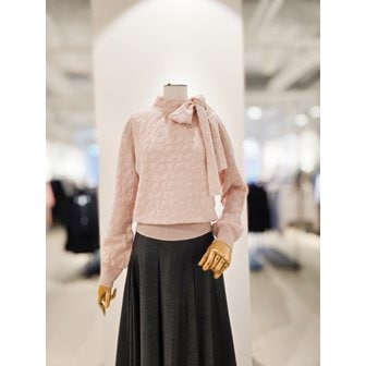 아이잗컬렉션 [파주점] [더아이잗컬렉션]리본넥 패턴 풀오버 니트 CR1A1PO031