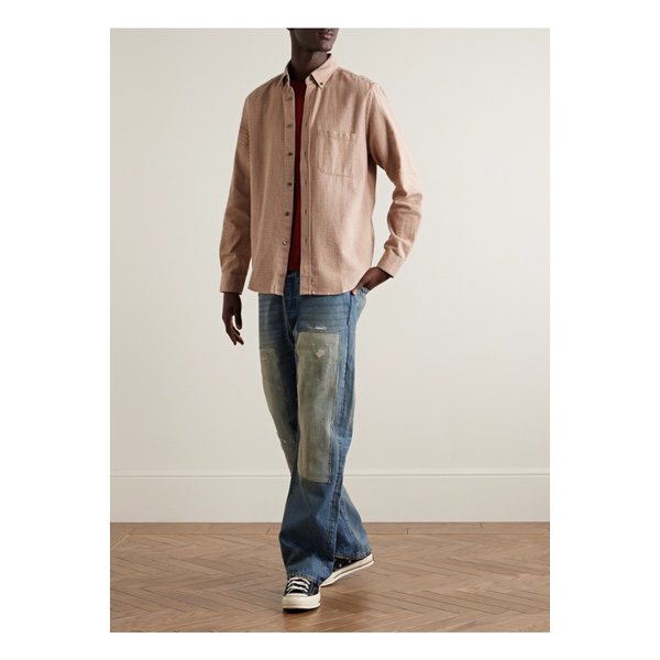 포르투기스 플란넬 에스투도 버튼다운 칼라 체크 코튼 플란넬 셔츠 46376663162911719