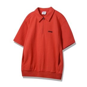JP2TSU114 카라넥 반팔 맨투맨 2024년 레드 티셔츠