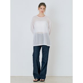 Basic Linen Sheer Knit - White