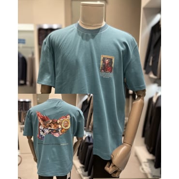 본 르네상스 아트웍 패치 오버핏 반팔티셔츠 청그린 BN2MTS474TL