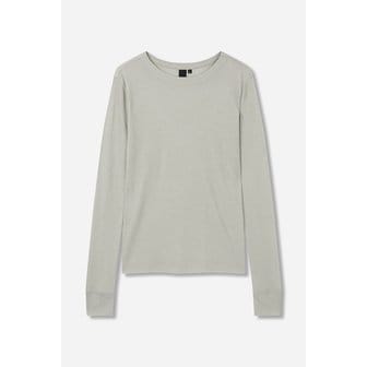 JAAH 여 울 블렌디드 라운드 넥 티셔츠 J916202516082