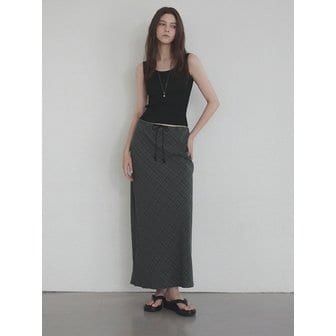 트위 릿트 체크 맥시 롱 스커트