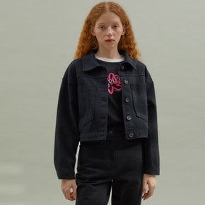 Washing Crop Jacket Black