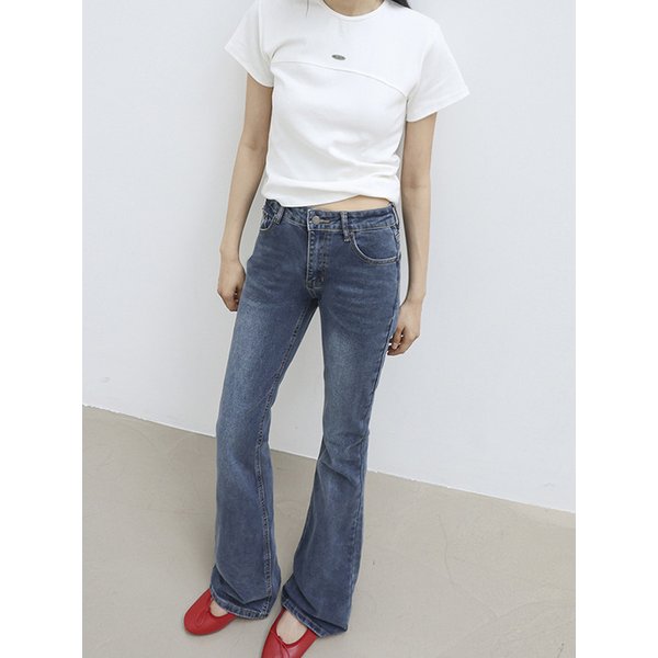 7160 캣 브러쉬 슬림 진청 부츠컷 데님팬츠